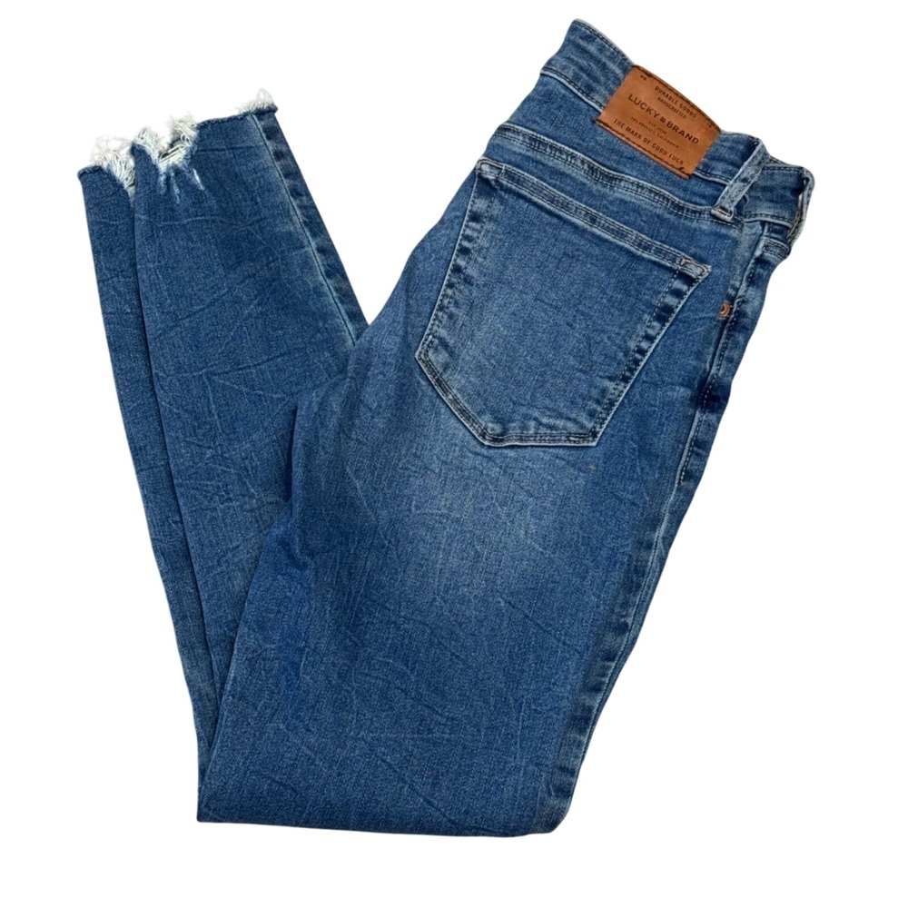 Lucky Brand Ava Skinny Ankle Jeans Distressed Denim Blue Size 2/26